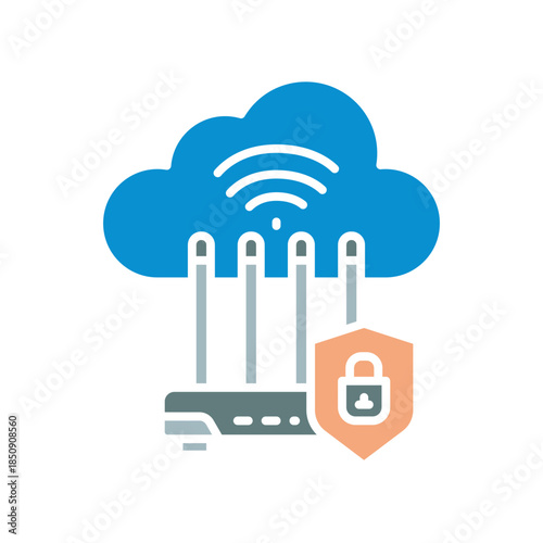 port forwarding setup black line icon. Vector isolated element
