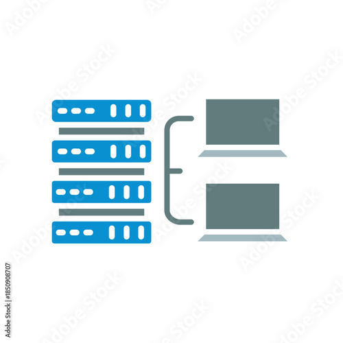 virtual machine black line icon. Vector isolated element