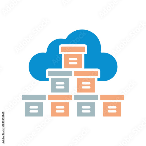 docker container black line icon. Vector isolated element