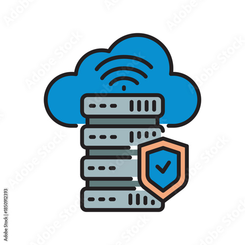 reverse proxy setup black line icon. Vector isolated element