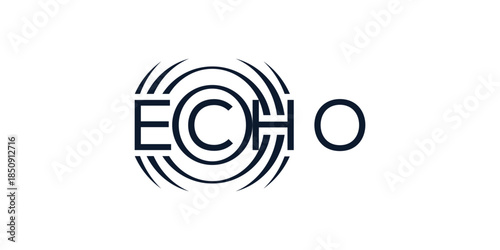 Echo typography text logo design graphic vector template	