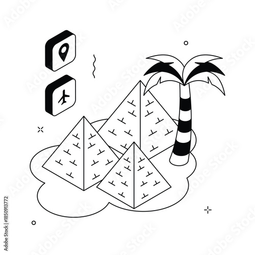 A premium isometric Egypt travel illustration, ready to use vector