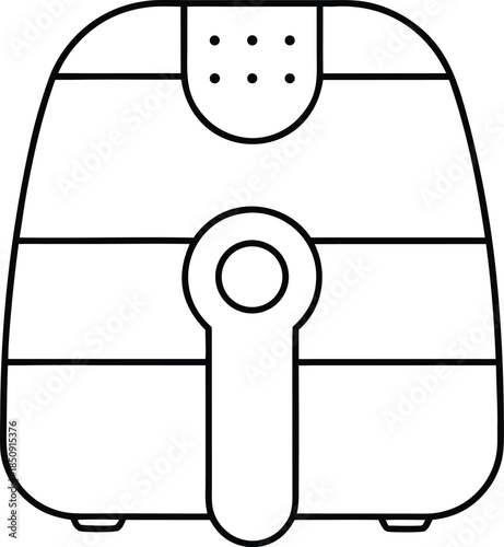 air fryer   line art vector illustration on on transparent background