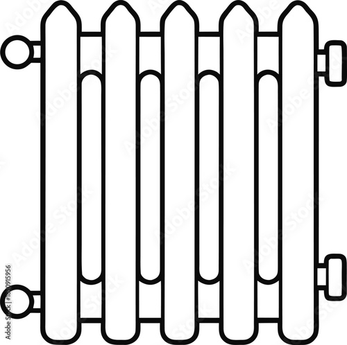 oil filled radiator   oil heater line art vector illustration on transparent background