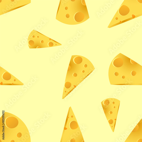 yellow background witn piece of triangular cheese all over