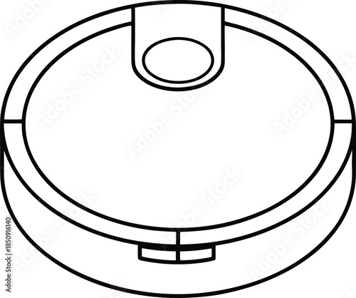 robot vacuum   robot vacuum  line art vector illustration on transparent background