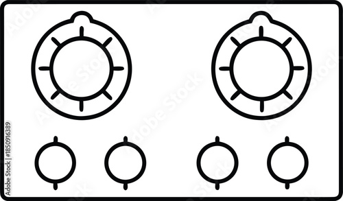 stove   cooktop   stove   line art vector illustration on transparent background