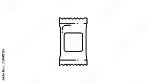 Simple illustration of a sealed snack or candy package, Generative AI.