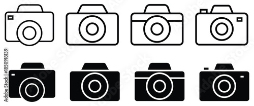 photo camera sign symbol icon set