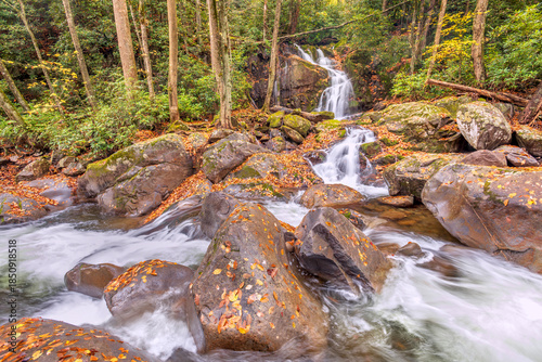 Beautiful 100 foot waterfall in Smoky Mountains