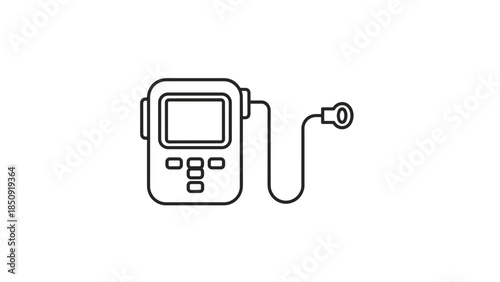 Modern fuel pump with digital display and hose, Generative AI.