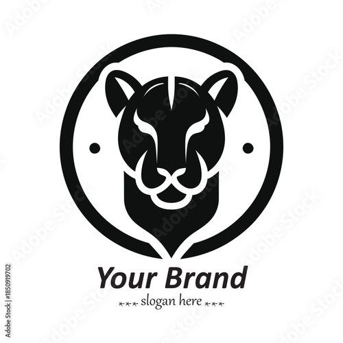 Minimalist Black Panther Head Vector Logo for Sports and Branding