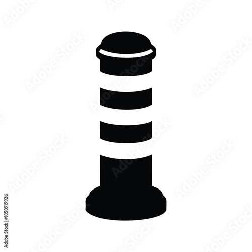 bollard silhouette vector illustration, Black and white bollard black and white vector design