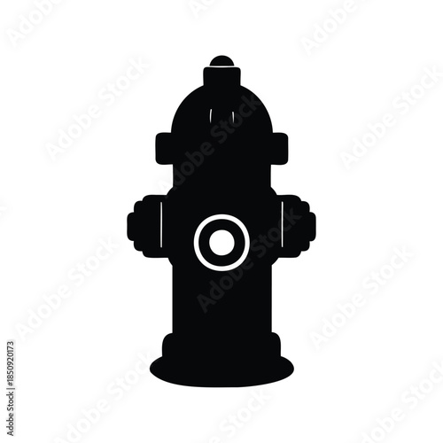 fire hydrant silhouette vector illustration, Black fire hydrant black and white vector design