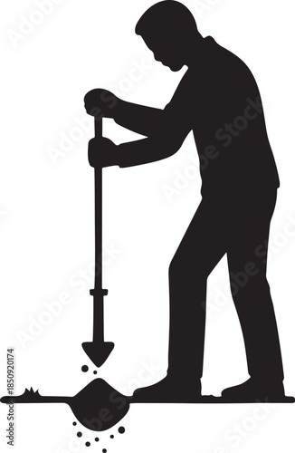 Soil sampling icon representing collection, testing, and analysis of soil for agriculture and research.