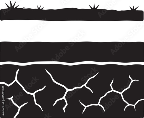 Ground layers icon representing soil strata, geological layers, and earth composition for construction study.