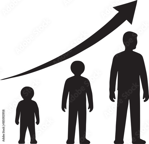 Population growth icon representing increasing number of people, demographics, and social statistics.