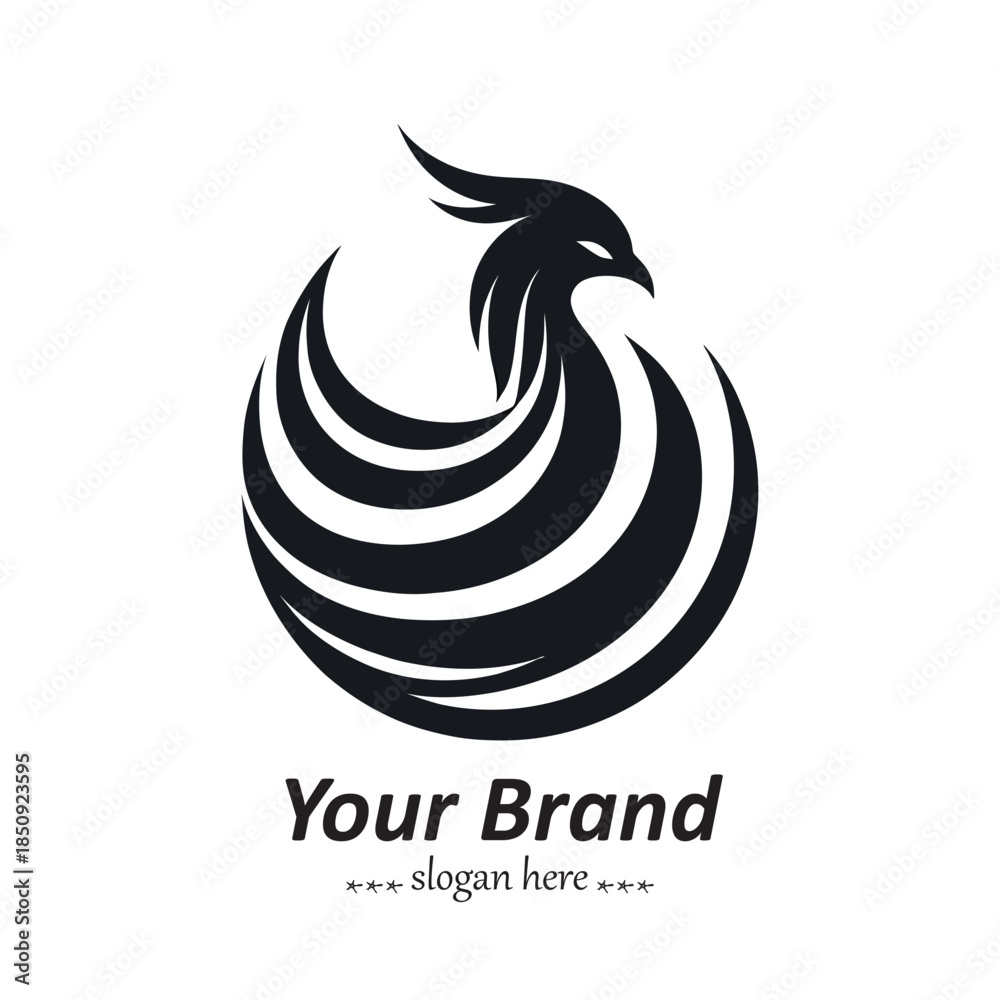 Obraz premium Phoenix Icon Collection – Mythical Fire Bird Black Logo Designs