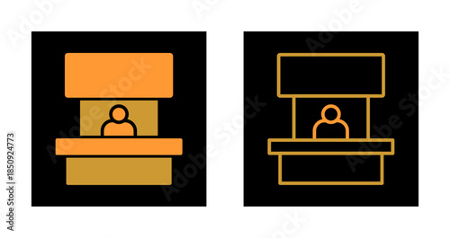 Podcast Recording Booth Icon Design