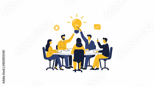 creative brainstorming session with team members collaborating on innovative ideas in a modern