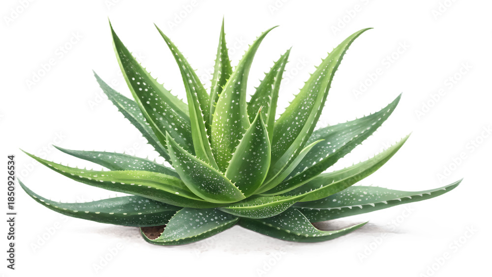 Fototapeta premium Aloe Vera Plant PNG – Transparent Medicinal Succulent Illustration