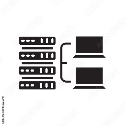 virtual machine black line icon. Vector isolated element