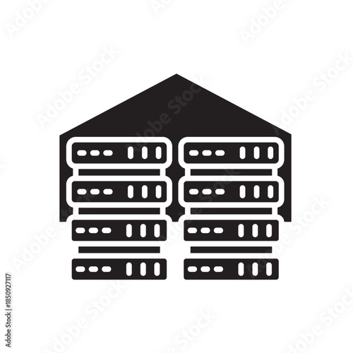 on premises infrastructure black line icon. Vector isolated element