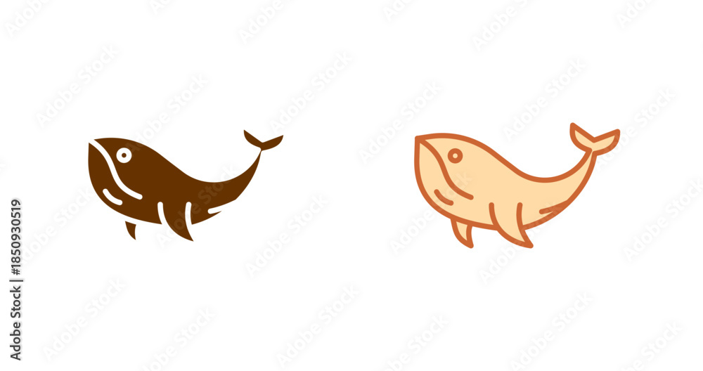 Obraz premium Humpback Whale Vector Icon