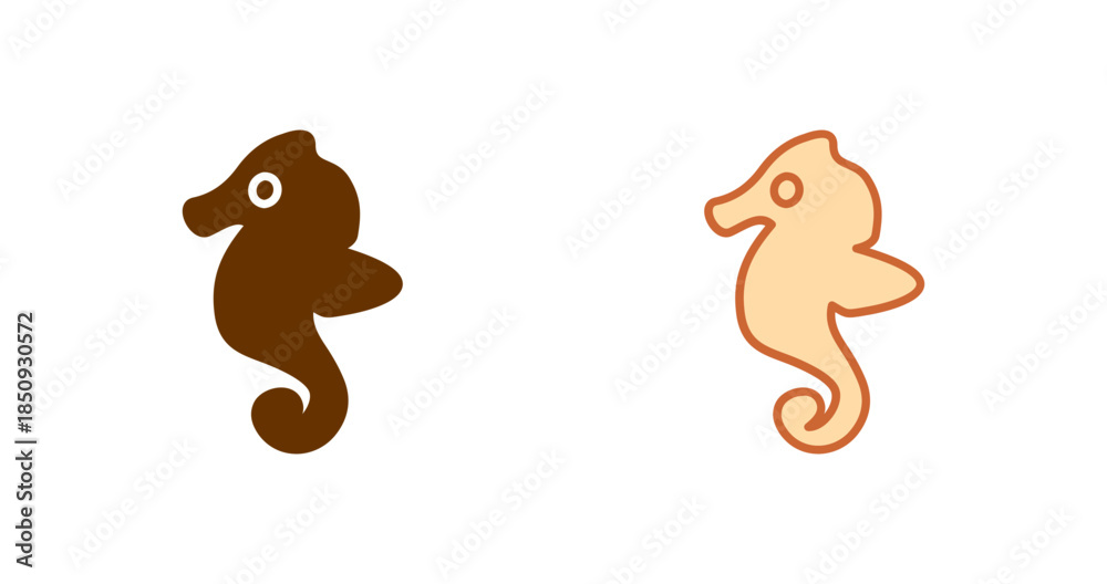Fototapeta premium Sea Horse Vector Icon