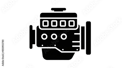 Internal Combustion Engine Silhouette Icon Vector