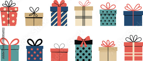 Gift, box, present, wrap, ribbon, bow, festive, colorful, holiday, packaging, celebration, ornament, design, icon, vector, birthday, surprise, decorative, graphic, illustration