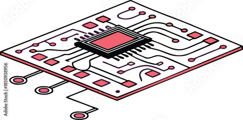 Microchip and Circuit Board – Digital Technology Semiconductor Concept