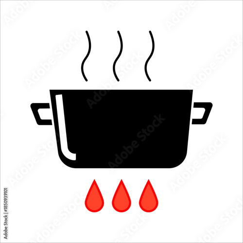 cocking pot icon vector silhouette isolated in white background