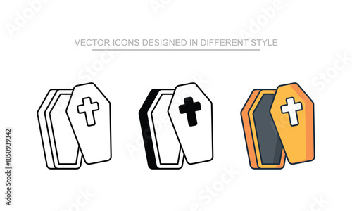 Coffin icon stock