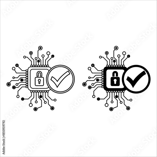 Futuristic key icon for Cybersecurity technology solution concept. Unlock privacy, secure archived data from spam and secret hacking. AI automation systems, attack security, risks, technological innov