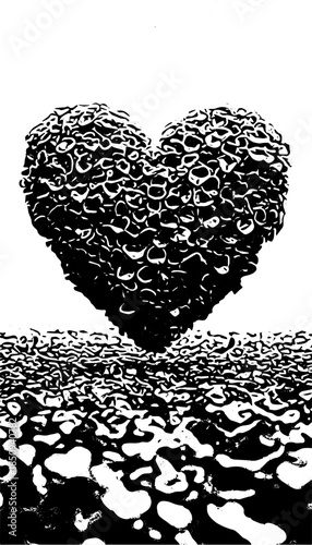 black and white hearts