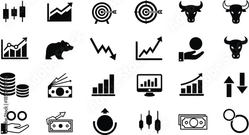 Financial and business icons set