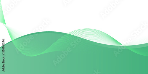 Mint green wave border, divider, footer vector shape