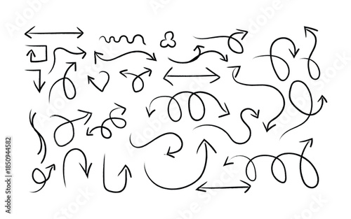 Collection of various business and technology icons vector custom hand drown design template