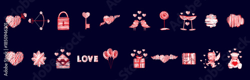 Valentine Love elements collection symbols vector file.