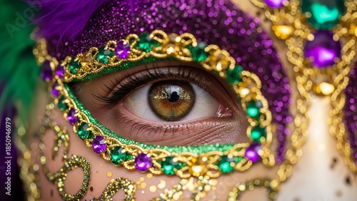 Mardi Gras Mask Eye Close-Up