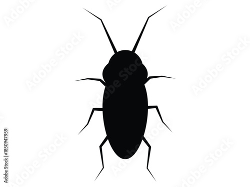 Cockroach Icon. Minimalist Insect Pest Silhouette for Hygiene and Pest Control Services. Vector illustration.