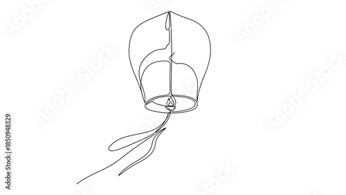 Minimalist Continuous Line Art Portrait of Woman with Headscarf in Profile