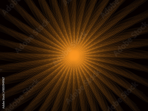 Explosion of orange light radiating from a central point against a dark background