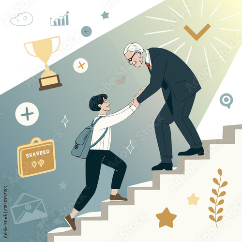 Teenage girl character finding missing jigsaw pieces of her inner world due to self-understanding