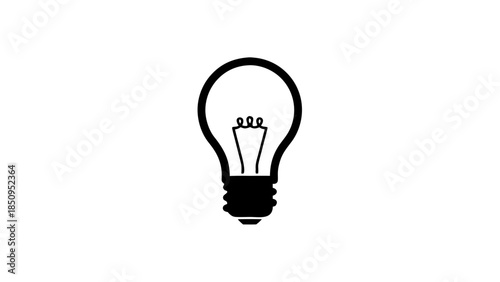 Simple Black and White Light Bulb Icon