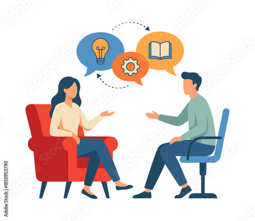 People communicating and exchanging ideas during therapy session