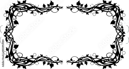 Elegant floral vine border design creating a sophisticated frame for your beautiful projects and elegant invitations