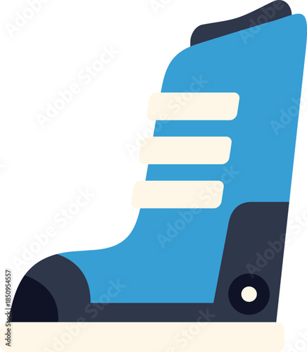 Snowboarding boot isolated on white background, winter sports equipment for snowboarding and skiing