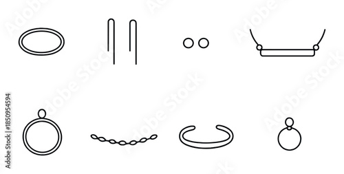 Minimalist jewelry icon set on subtle gradient background